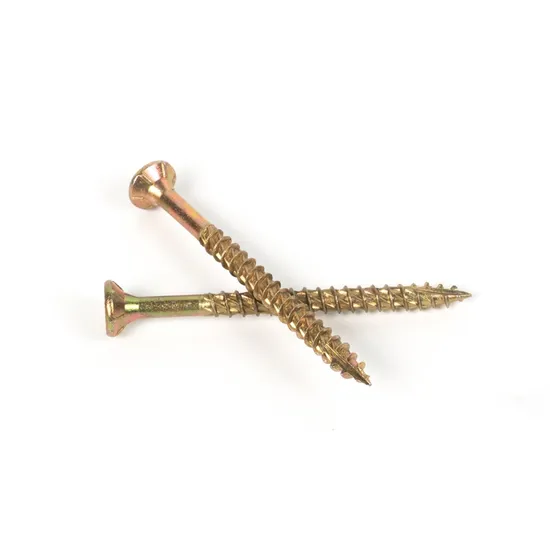 Countersunk Head Chipboard Screw Yelllow Zinc Pozi/Trox Type 17 DIN7505